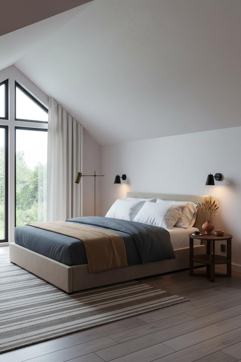 Small Attic Bedroom Sloped Walls Low Ceiling