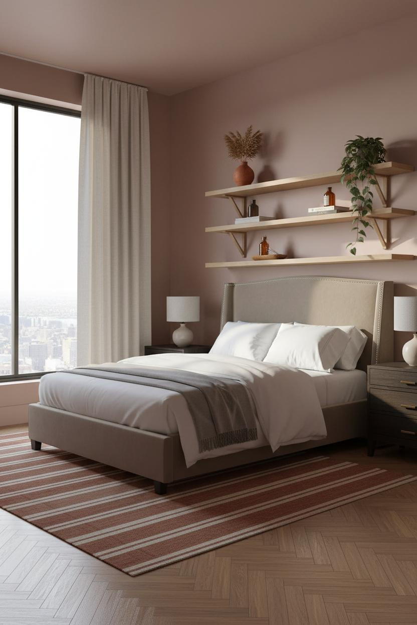 Small Bedroom Design Coastal Floating Shelves