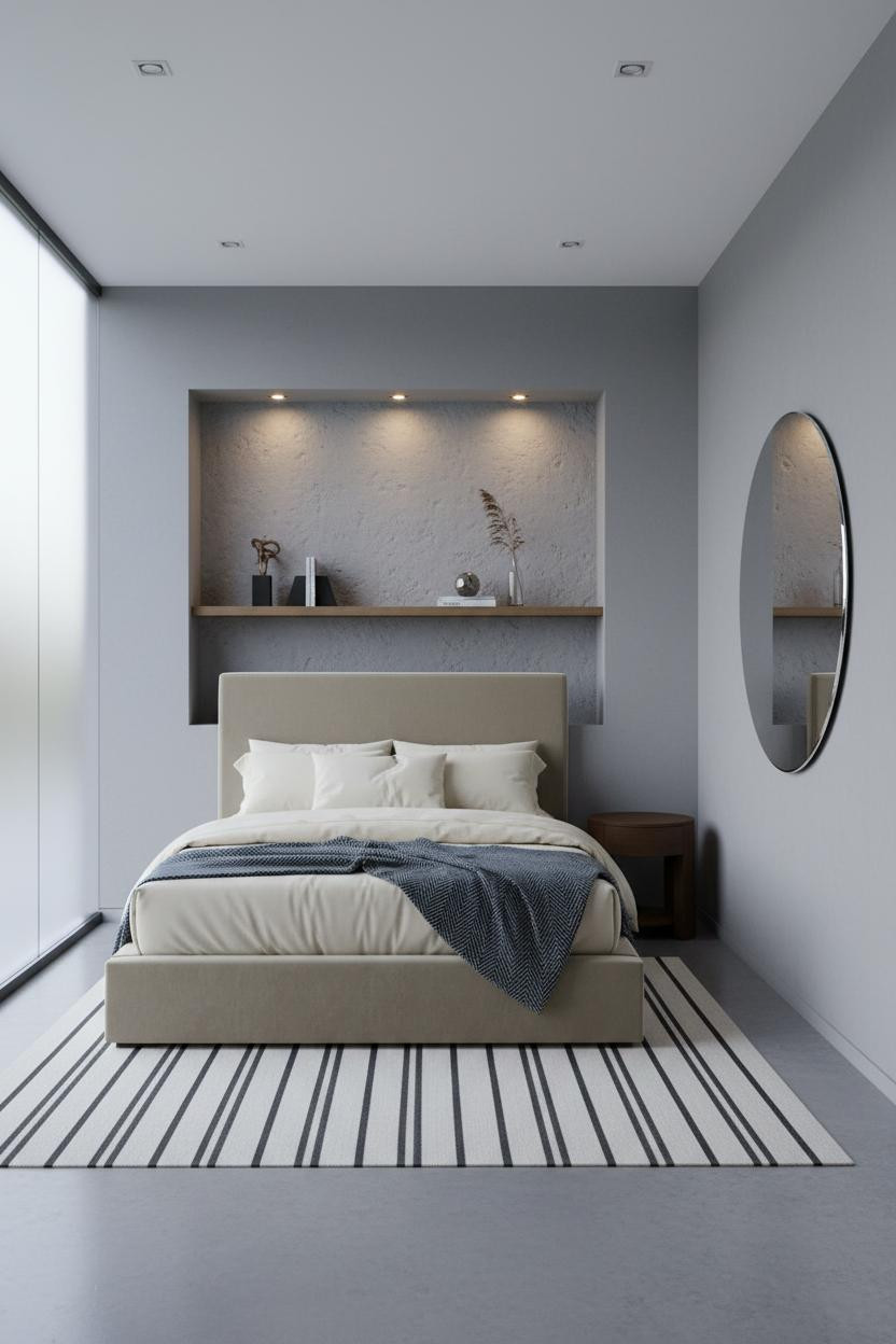 Small Bedroom Design Niche Headboard