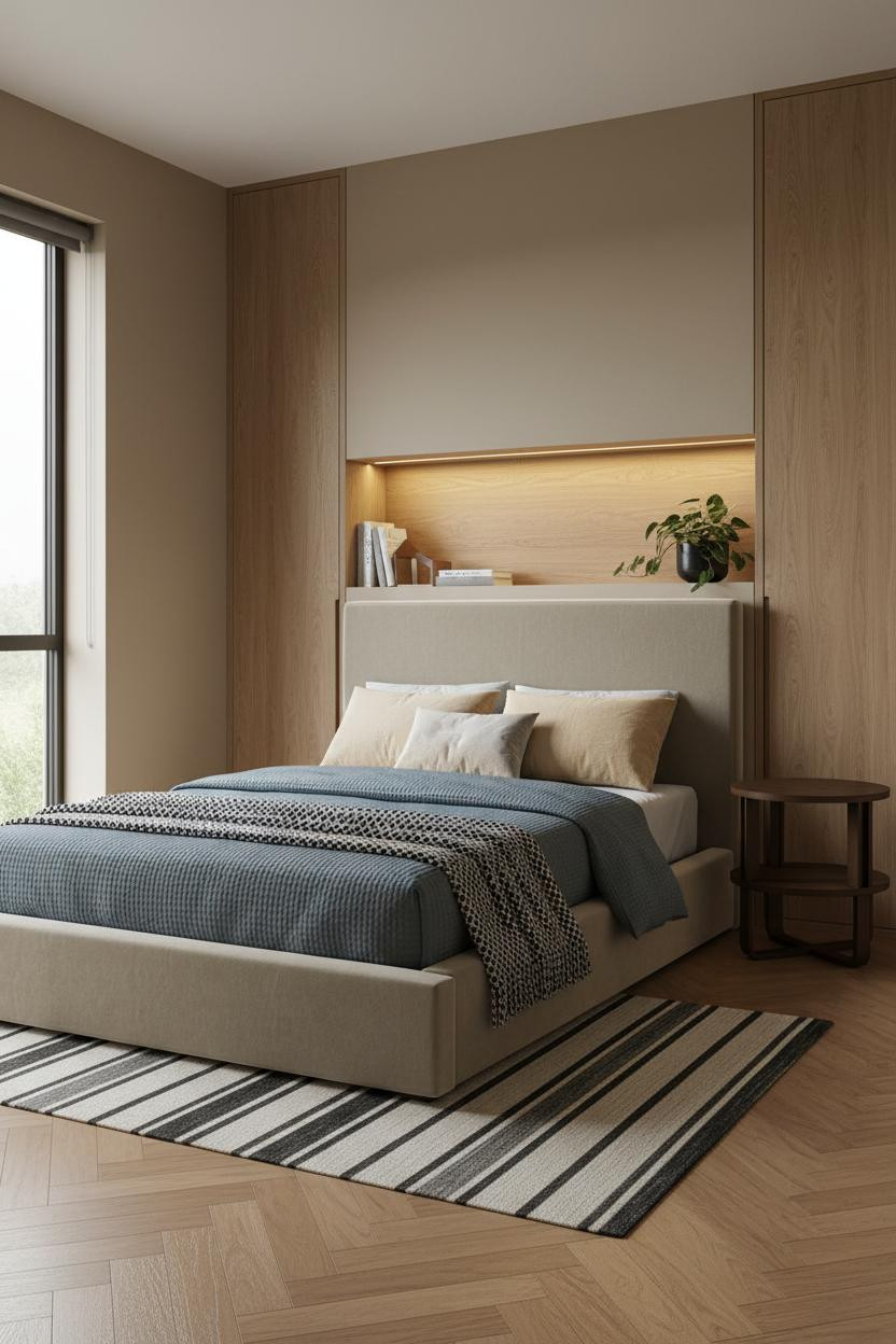 Small Bedroom Design Oak Cubby Storage