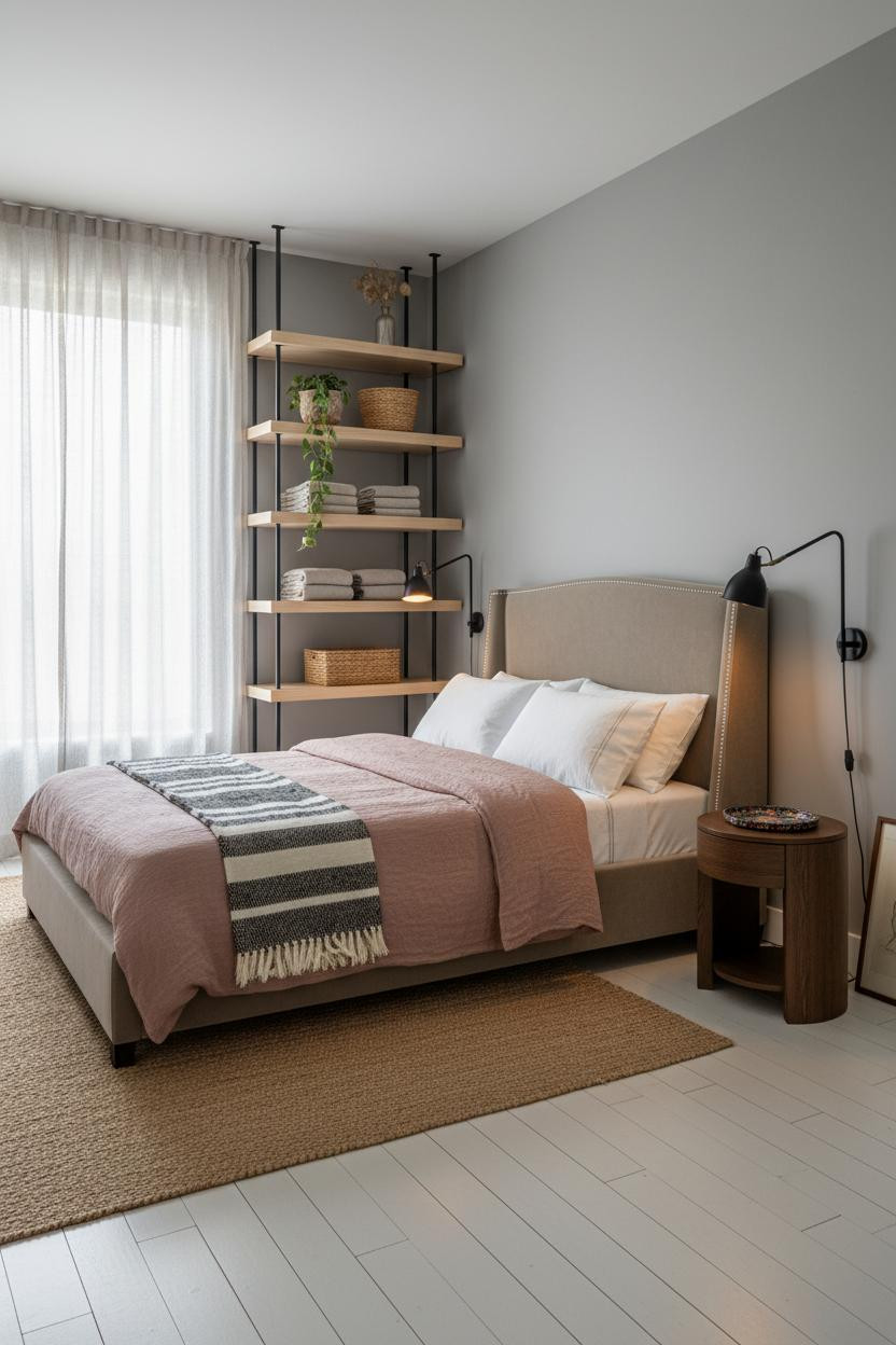 Small Bedroom DIY Vertical Storage Aesthetic