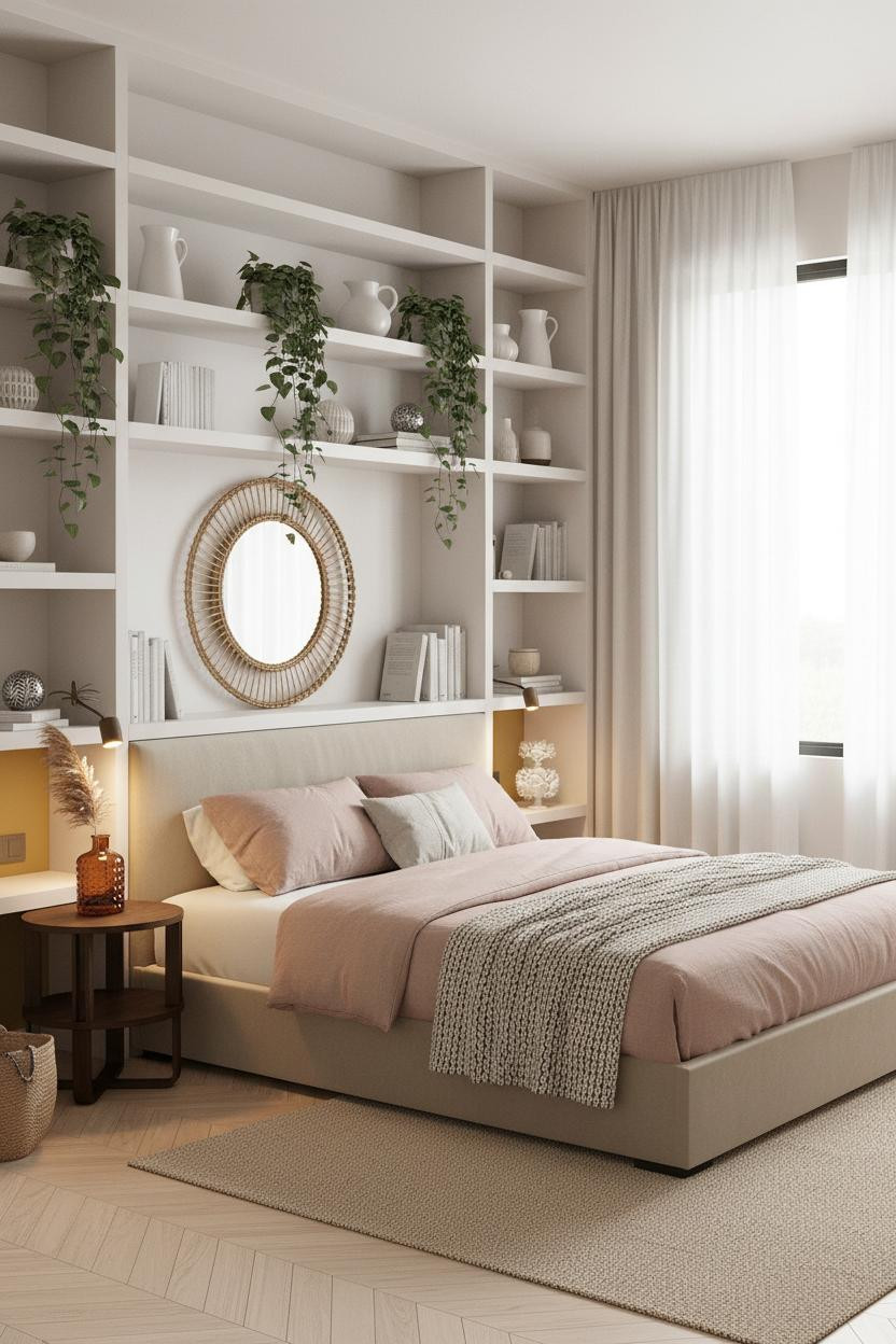 Small Bedroom Layout Built In Shelving