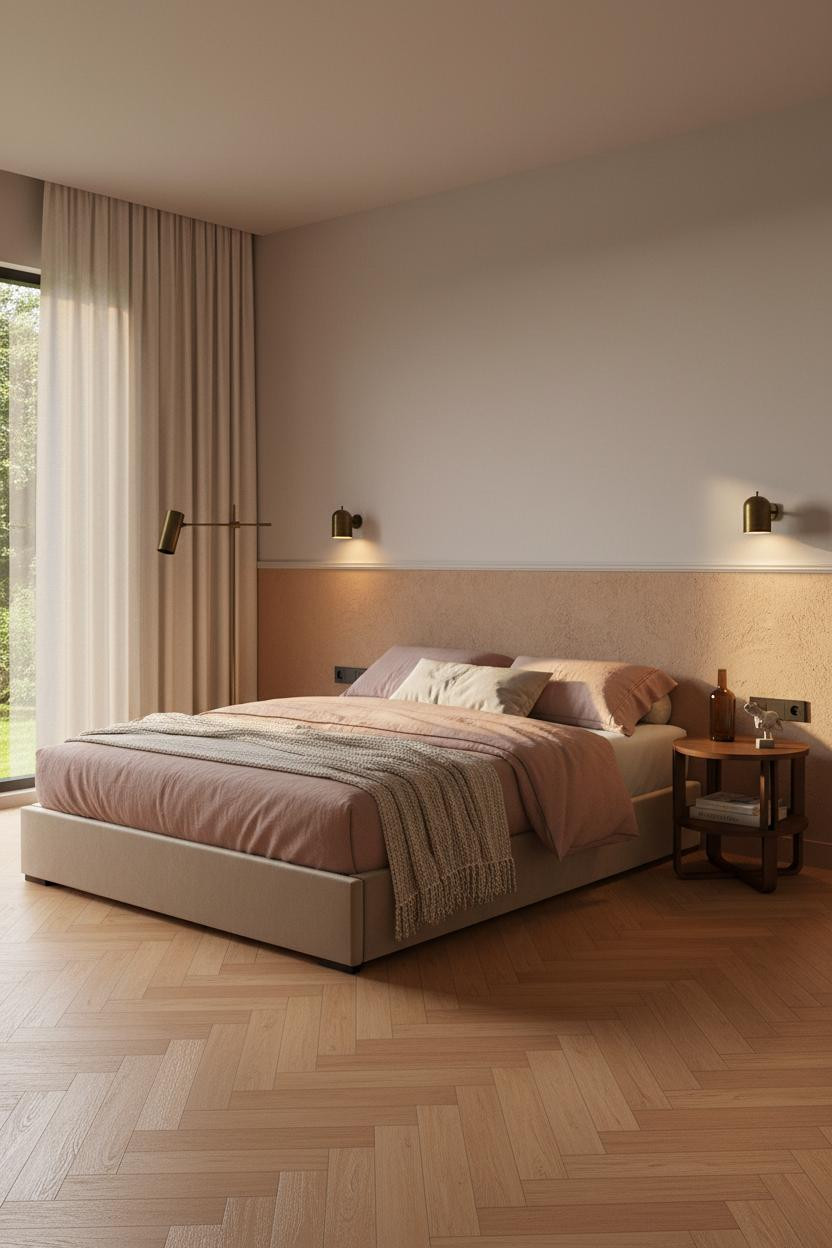 Small Bedroom Minimalist Warm Lighting
