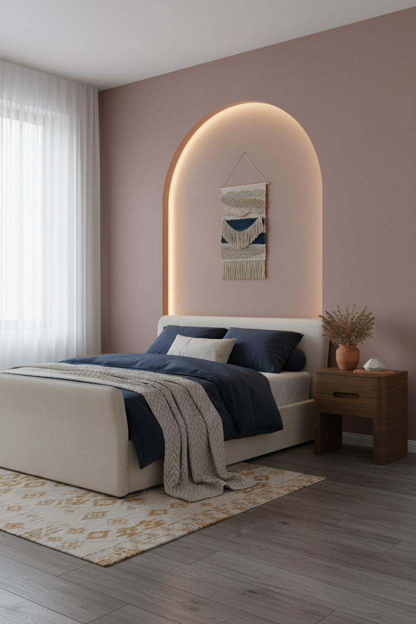 Small Double Bedroom Arched Niche Alcove