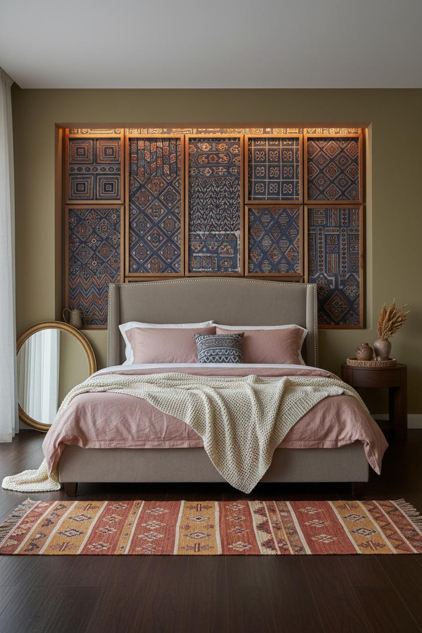 Small Indian Bedroom Block Print Gallery Wall
