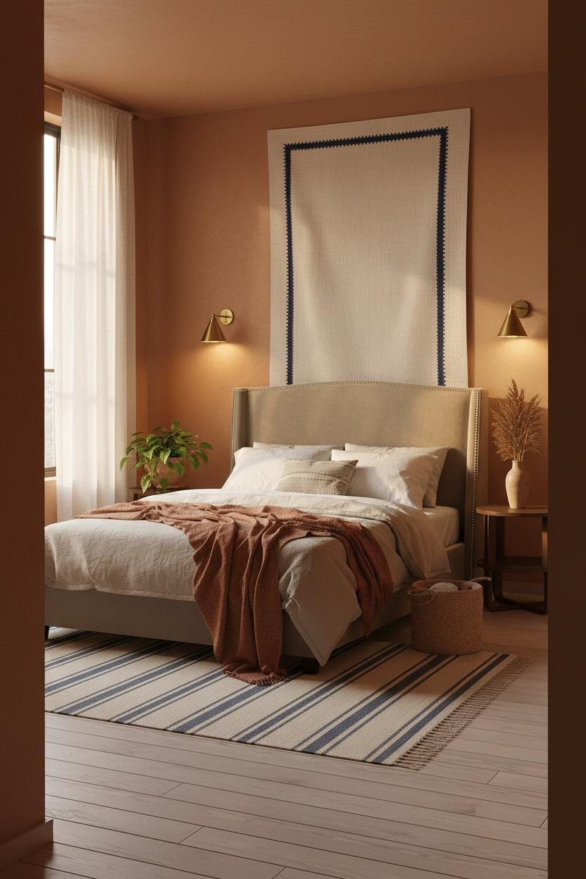 Small Indian Bedroom Handwoven Textile Wall