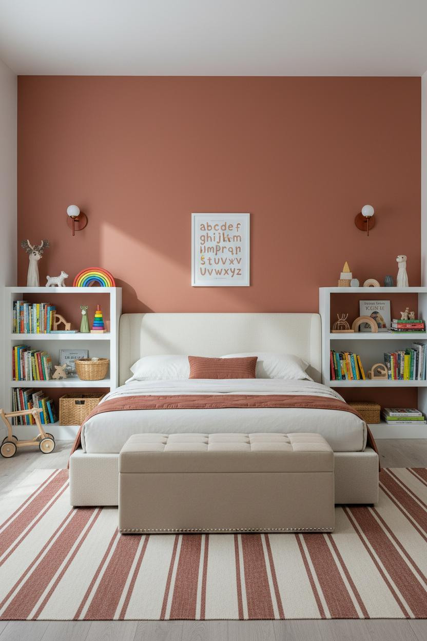 Small Kids Room Scandi Toddler Terracotta Accent