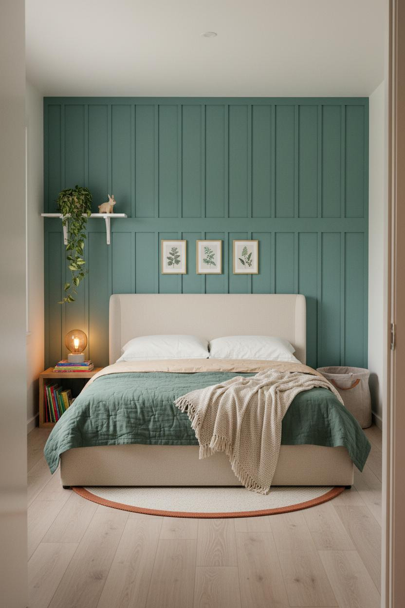 Small Kids Room Teal Board and Batten