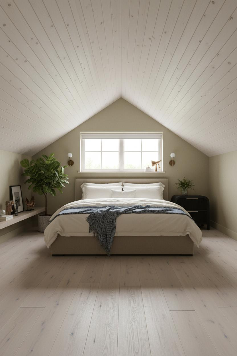 Small Loft Bedroom Modern Japandi Design