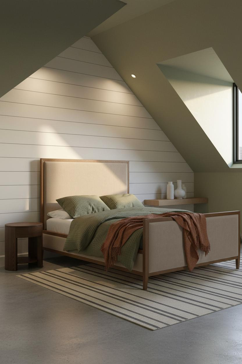 Small Loft Bedroom Shiplap Dormer Window