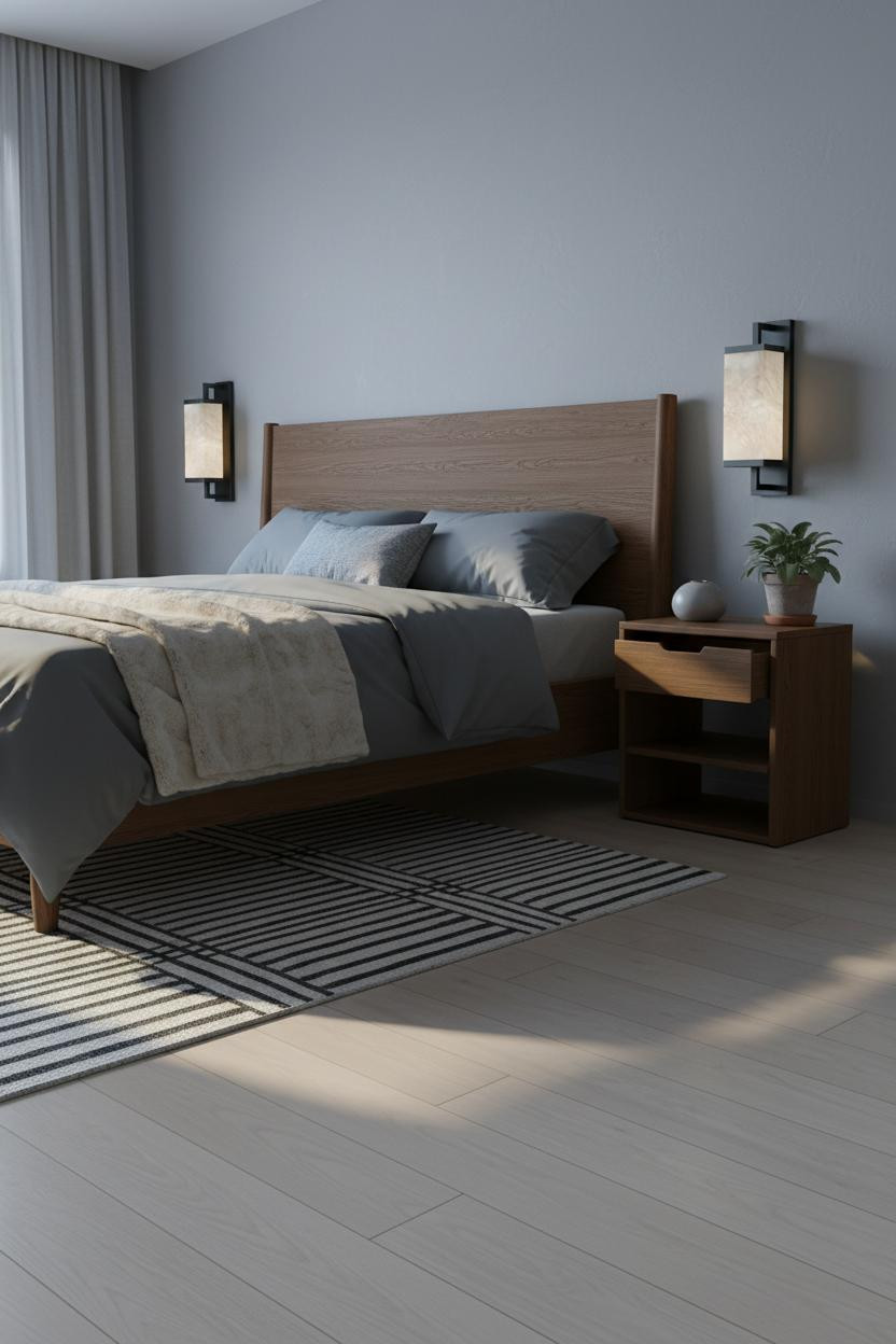 Small Nightstand Japandi Bedroom Wooden