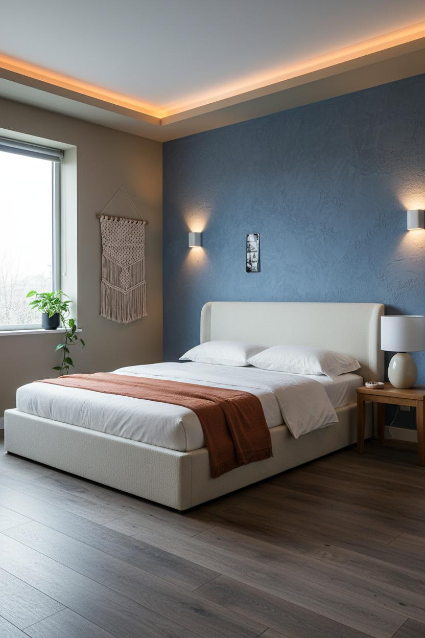 Small Teen Bedroom Denim Accent