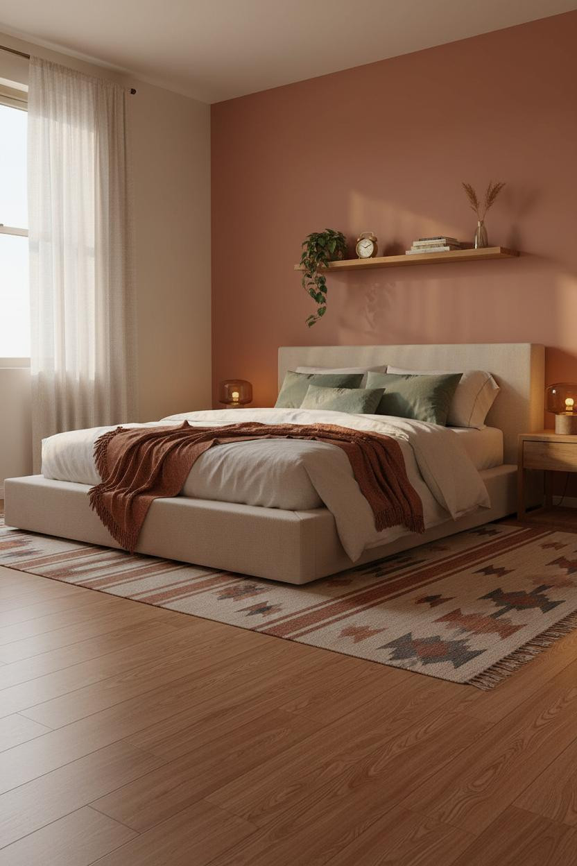 Small Teen Bedroom Japandi Layout
