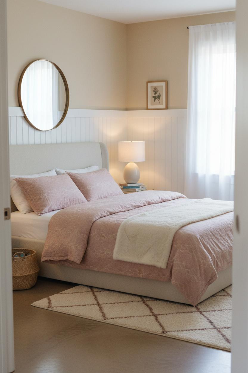 Small Teen Bedroom Wainscoting Layout