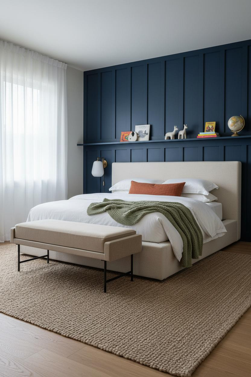 Stylish Kids Room Navy Board and Batten Bedroom