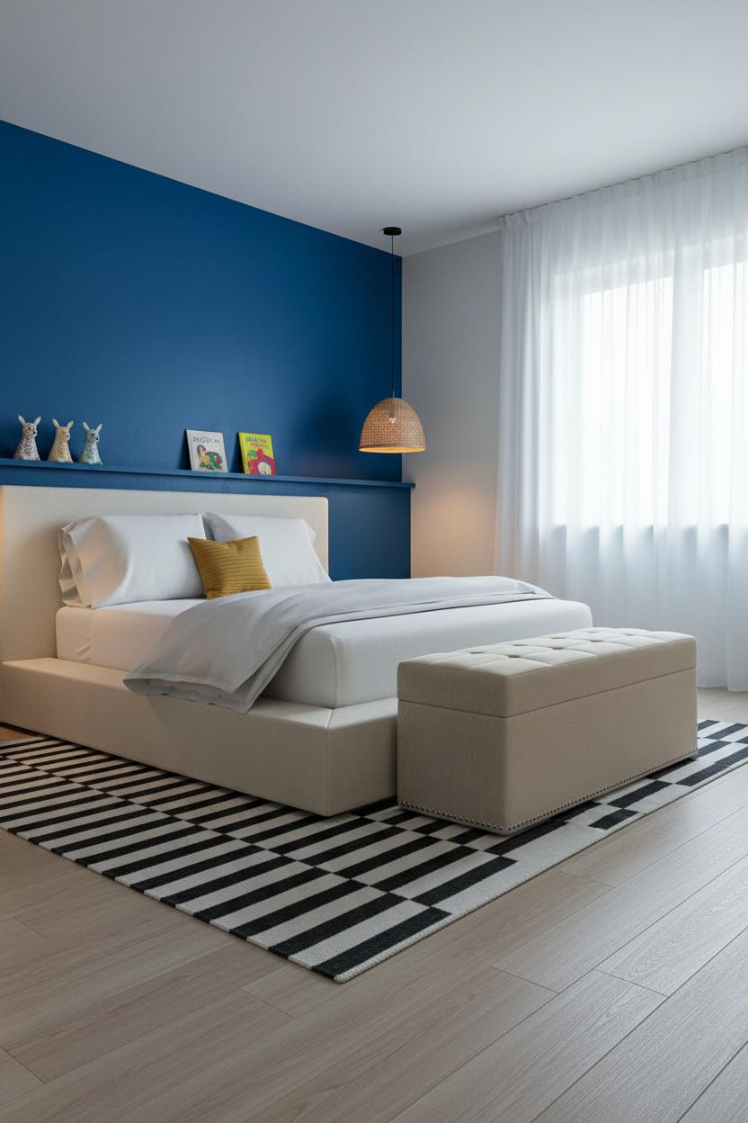 Stylish Kids Room Scandi Modern Cobalt Blue