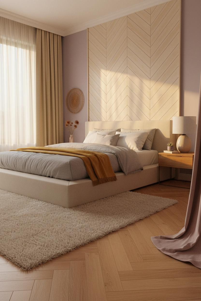 Teen Bedroom Aesthetic Herringbone Accent