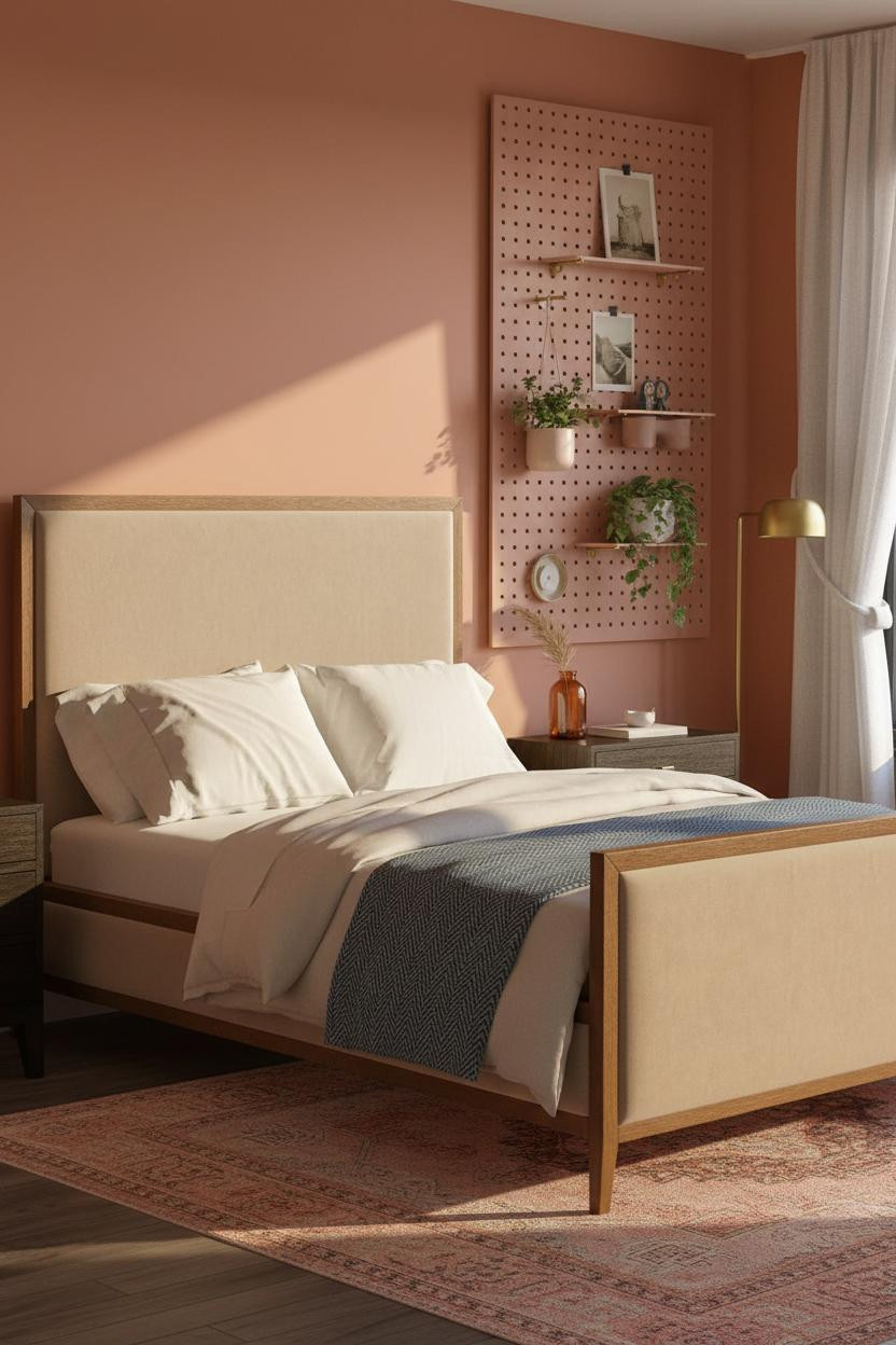 Teen Bedroom Blush Pegboard Aesthetic