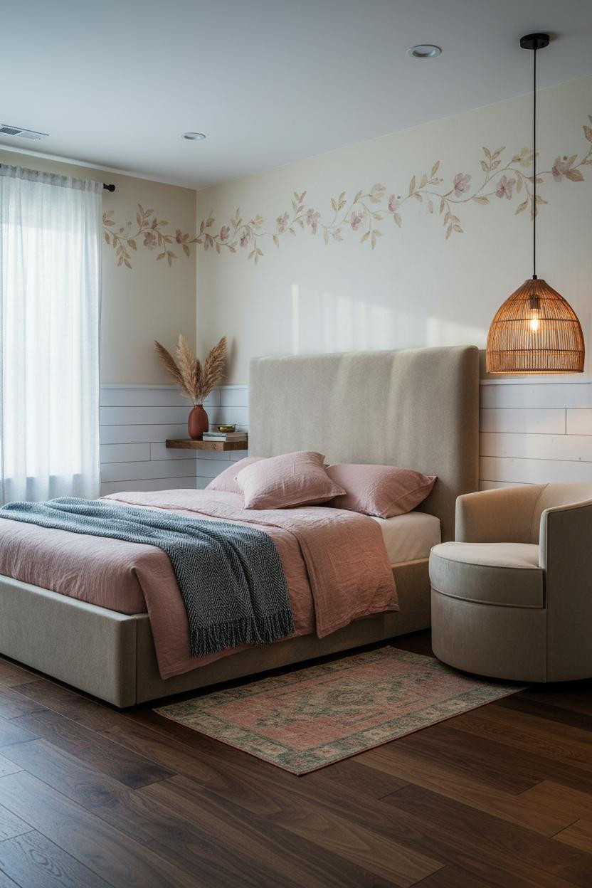 Teen Boho Bedroom Accent Wall Reading Nook