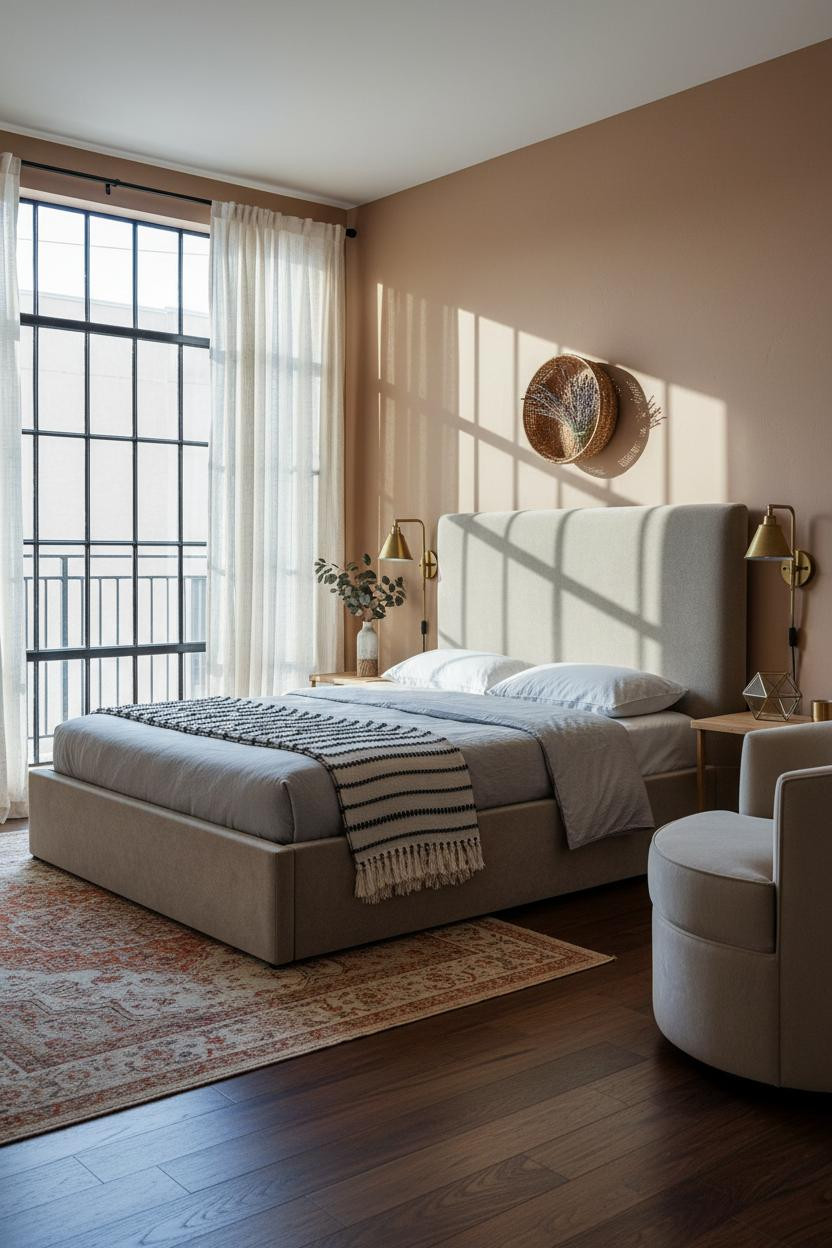 Teen Boho Bedroom Crittall Window Clay Walls