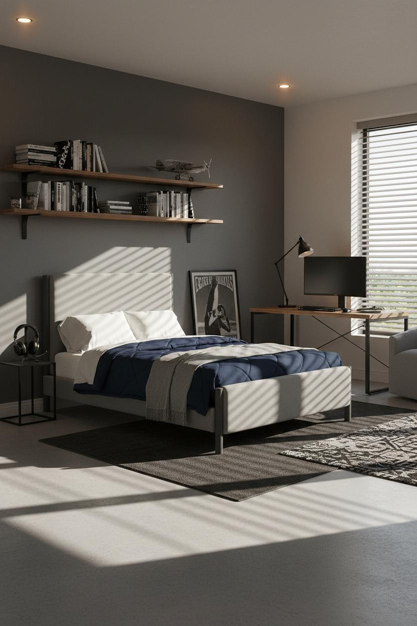 Older Teen Boy Bedroom Industrial Minimal