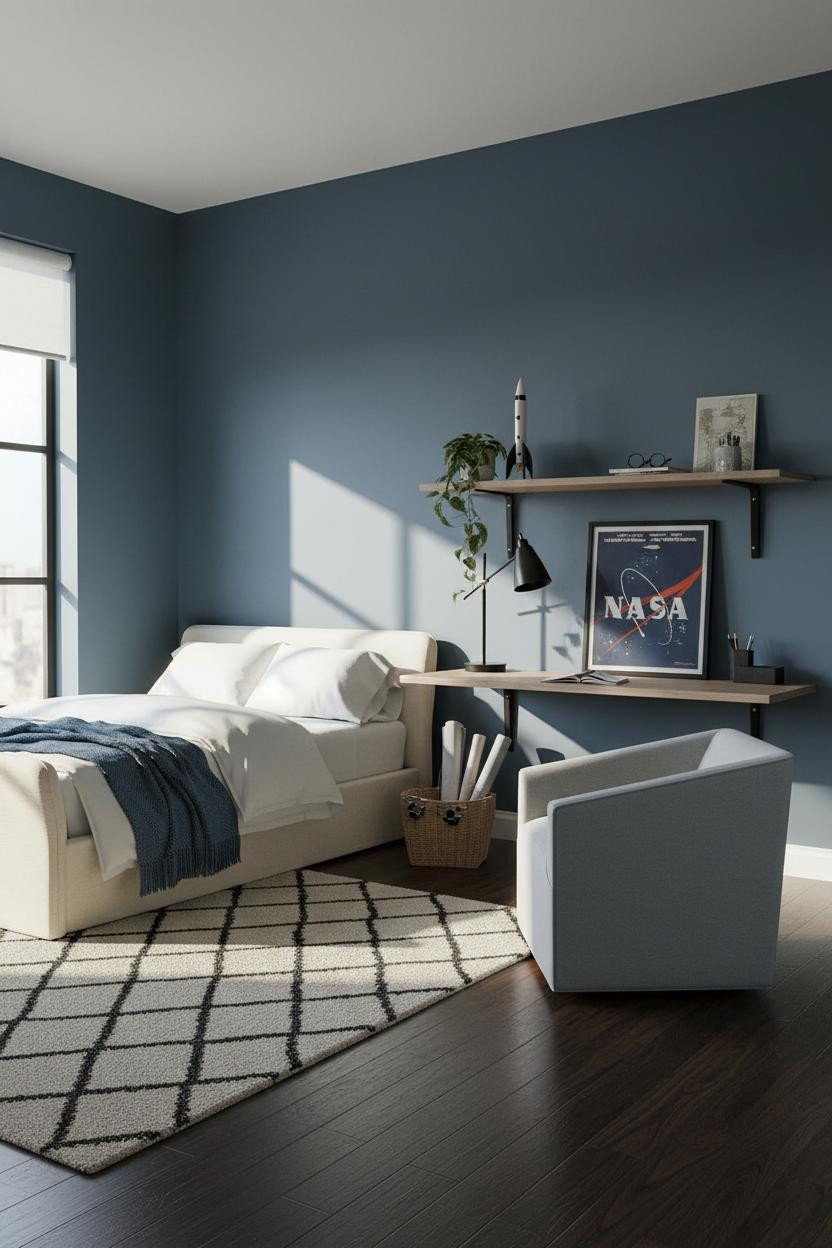Older Teen Boy Bedroom Modern Study