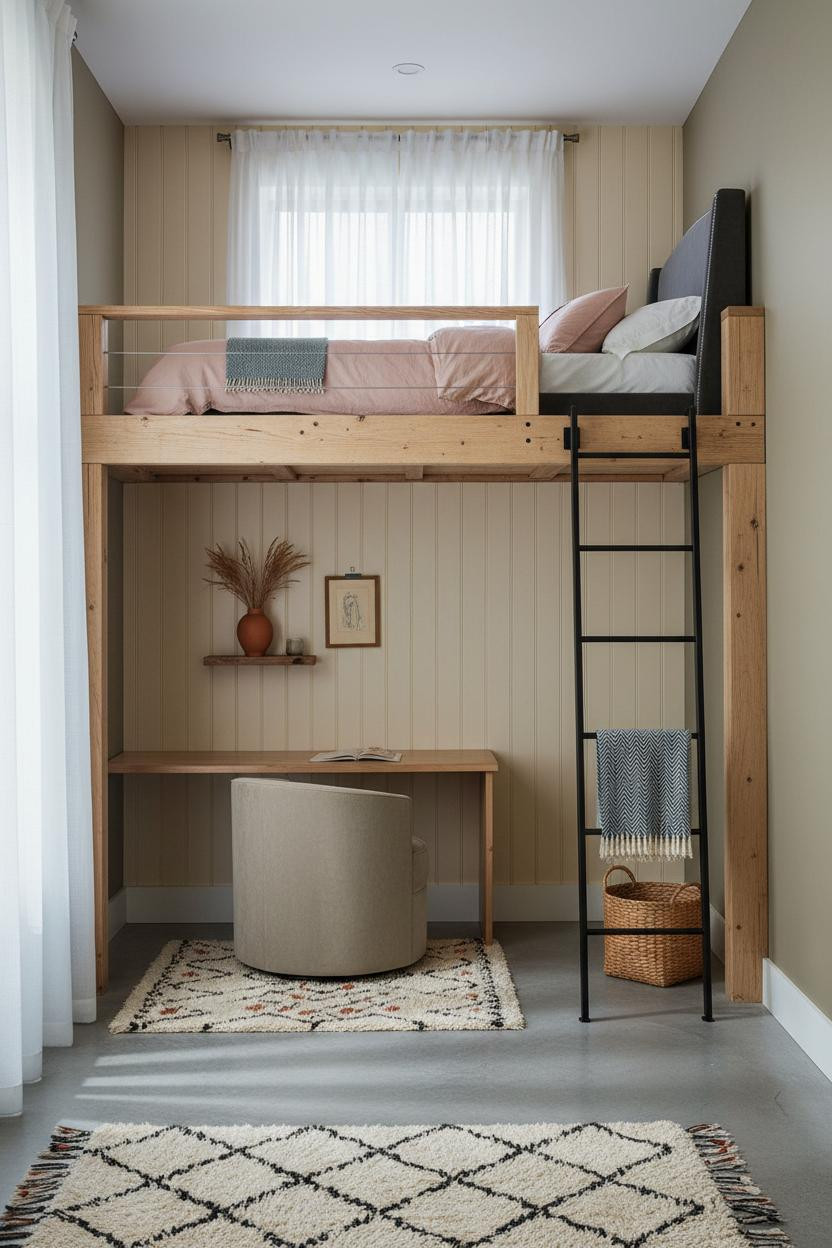 Teen Loft Bedroom Farmhouse Modern