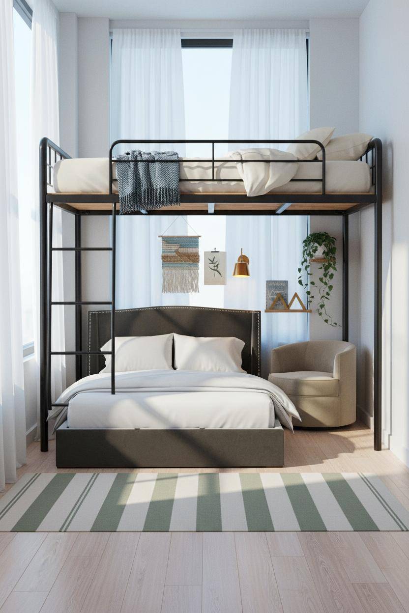 Teen Loft Bedroom Ideas Industrial Steel Frame