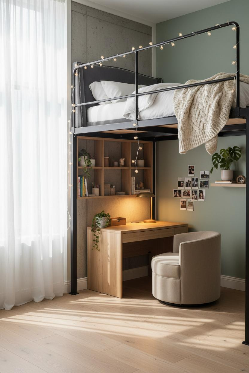 Teen Loft Bedroom Scandi Modern Small Room