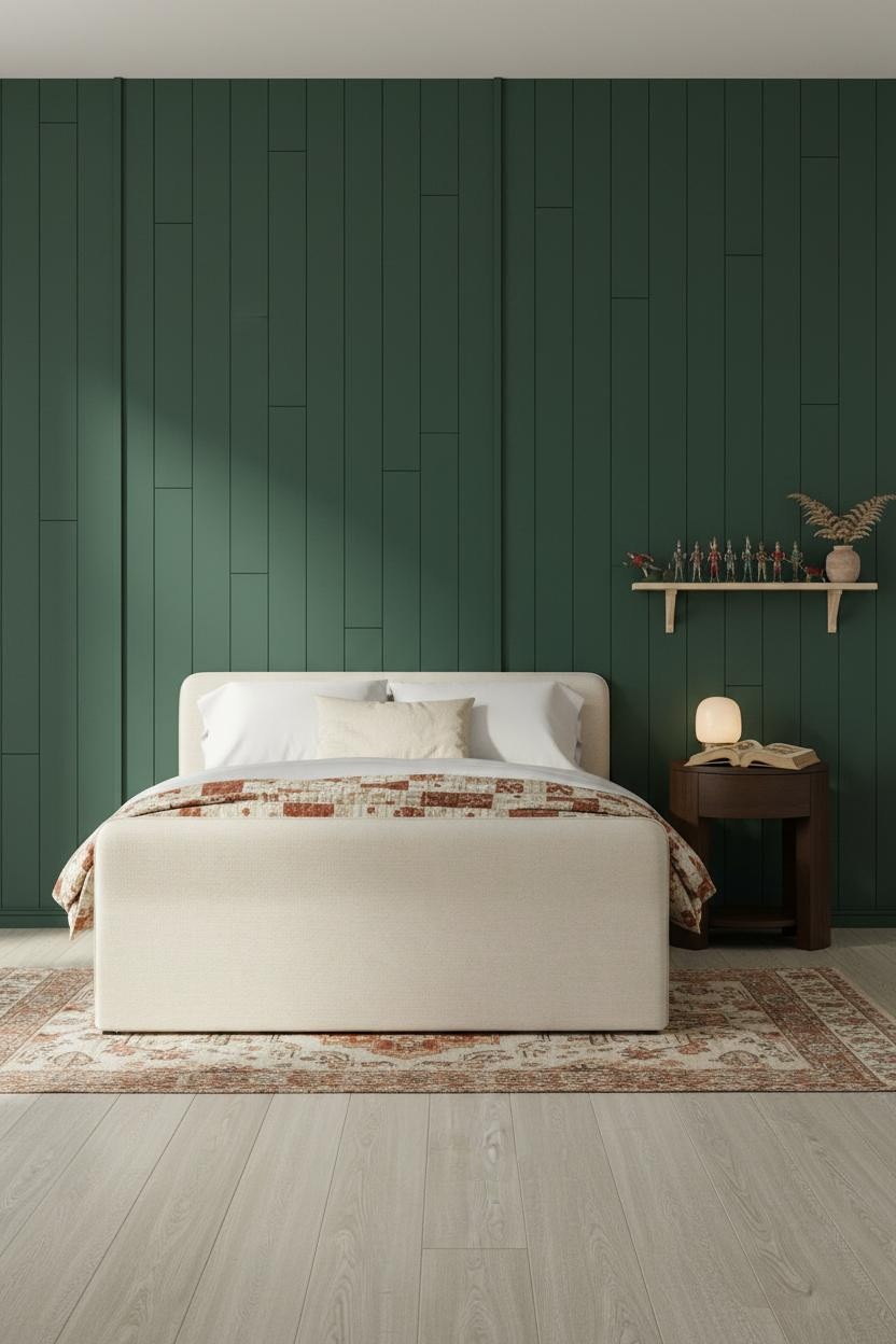 Vintage Kids Room Forest Green Shiplap Bedroom