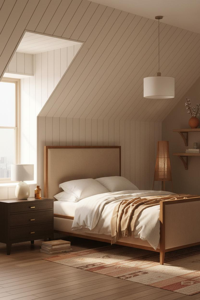 Warm Cozy Attic Bedroom Farmhouse