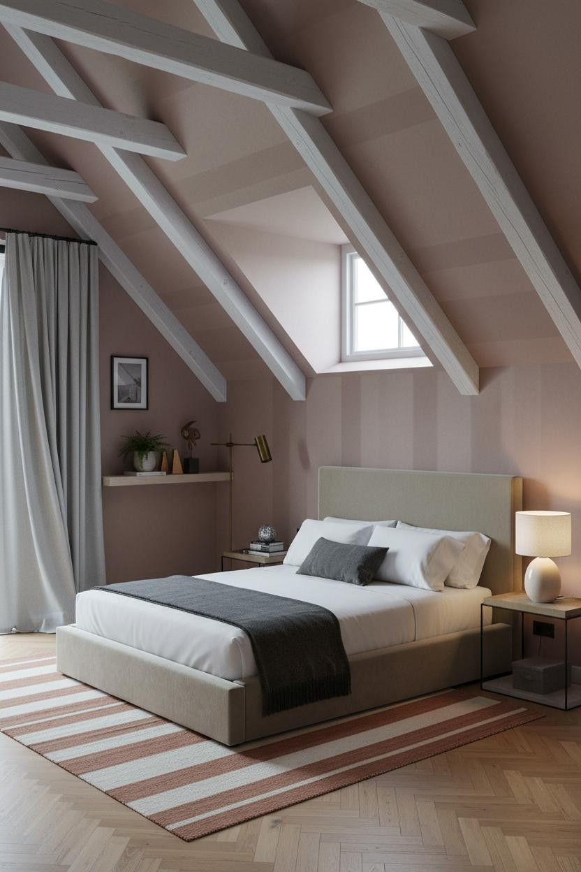 Warm Cozy Attic Bedroom Neutral Aesthetic