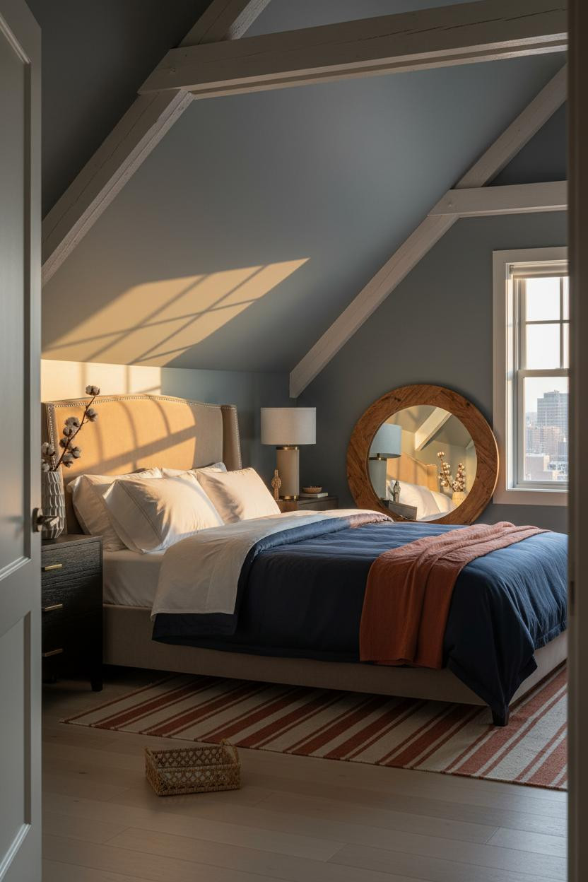 Warm Cozy Attic Bedroom Scandi Design