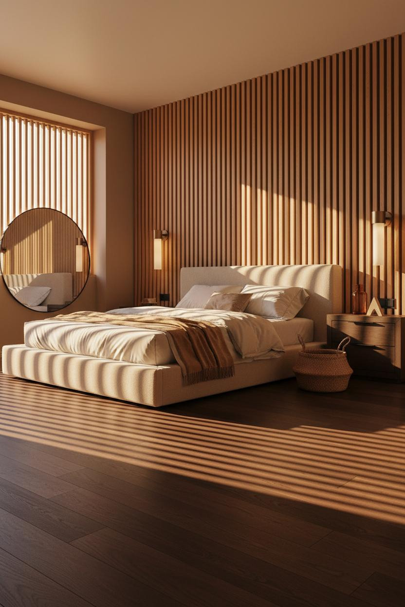 White Bed Frame Japandi Bedroom Oak Slats