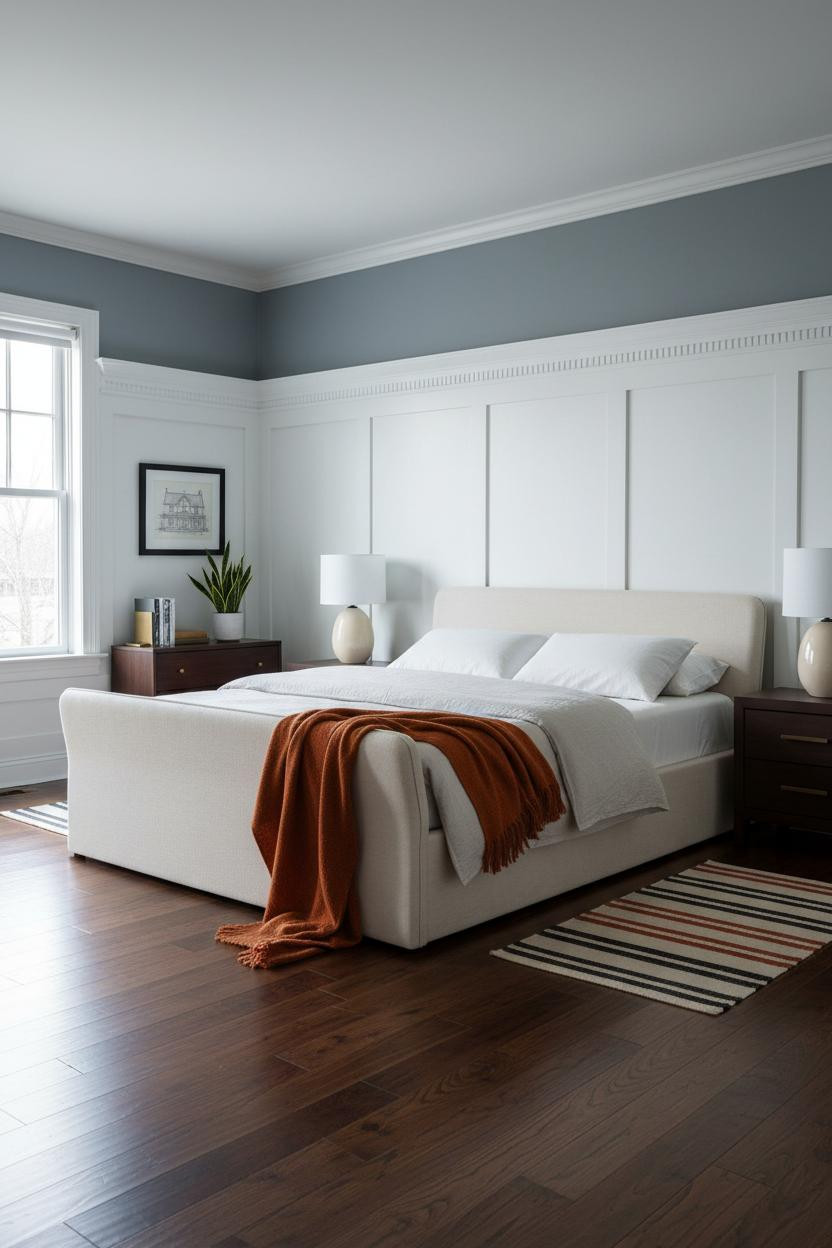 American Classic Bedroom Dentil Molding Brass Sconces