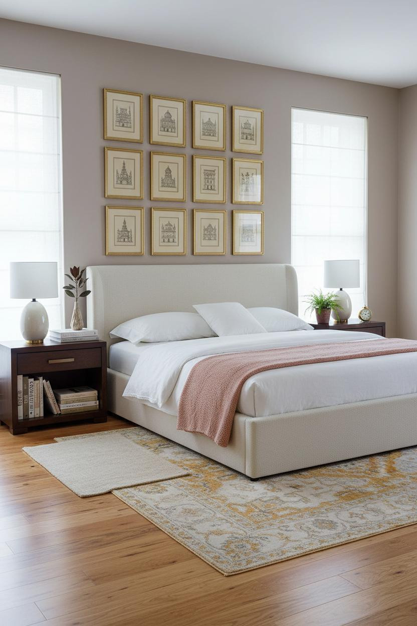 American Classic Bedroom Federal Revival Gallery Wall
