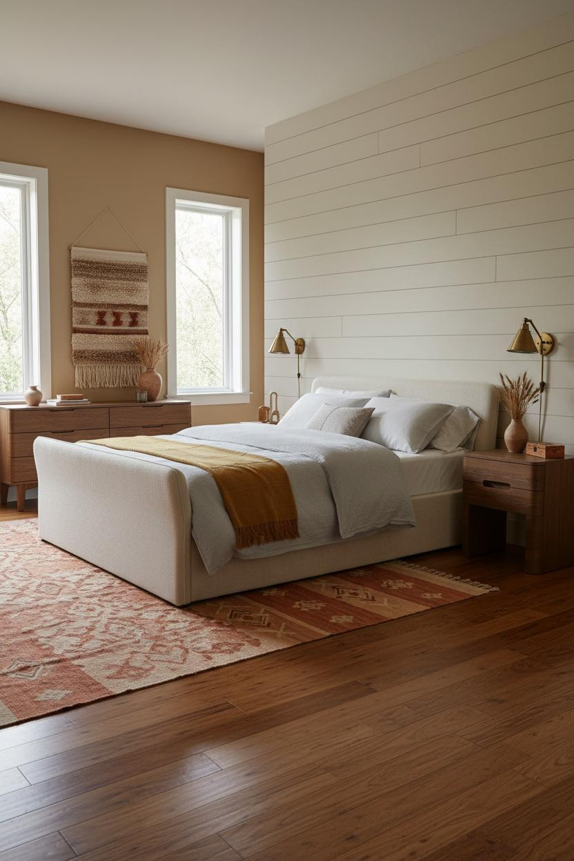 American Classic Bedroom Shiplap Honey Walls
