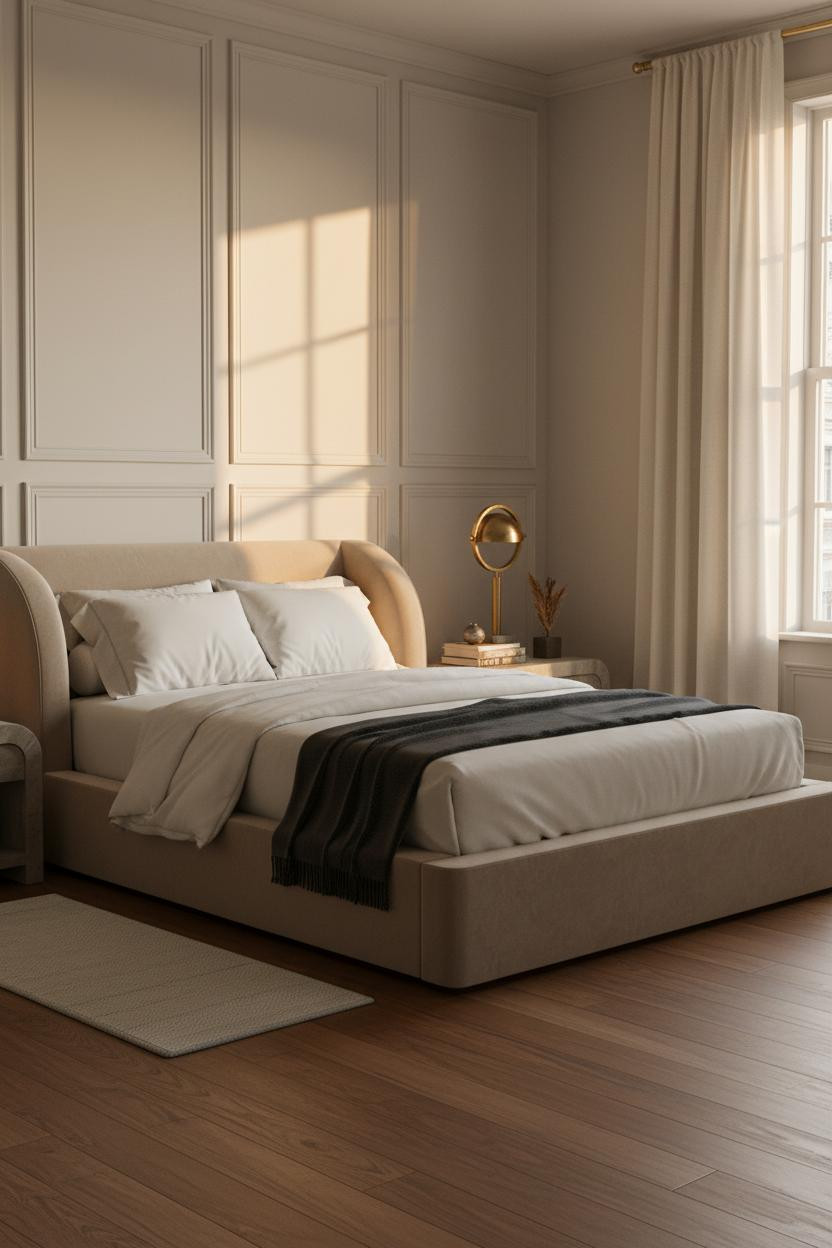 American Classic Bedroom Wainscoting Walnut Floors