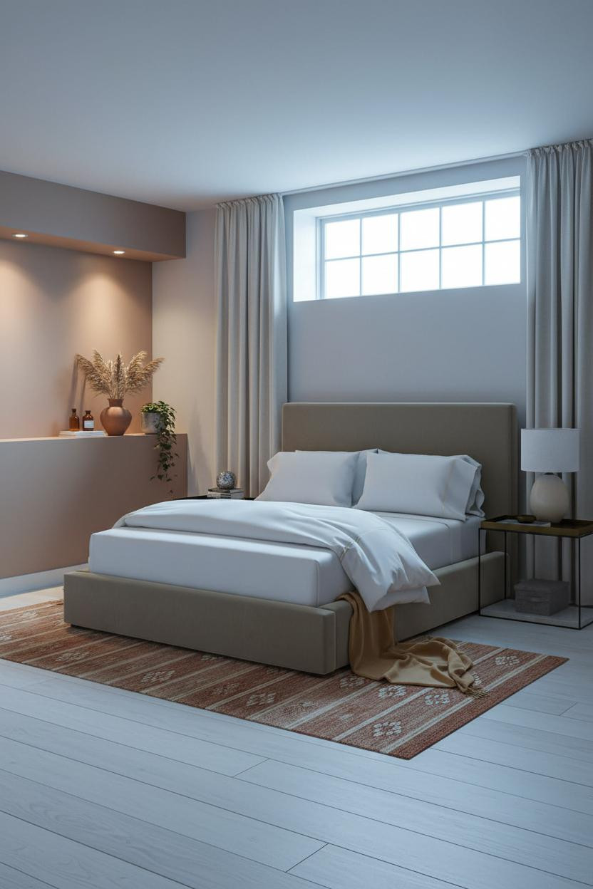 Basement Guest Bedroom Budget Cozy Design