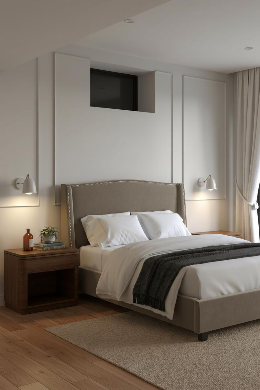 Basement Guest Bedroom Coastal Modern Paneling