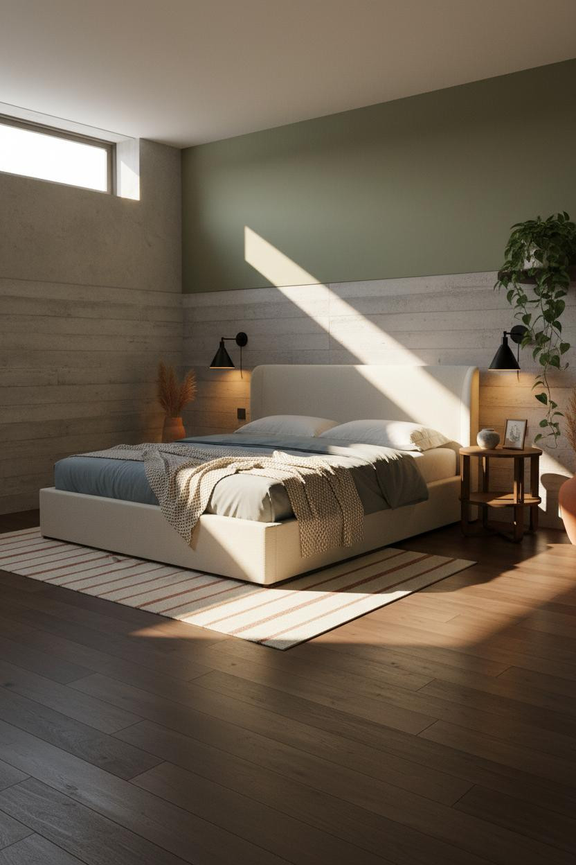 Basement Guest Bedroom Concrete Walls