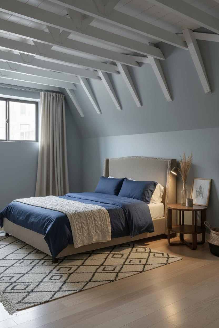 Basement Studio Apartment Exposed Beams Layout