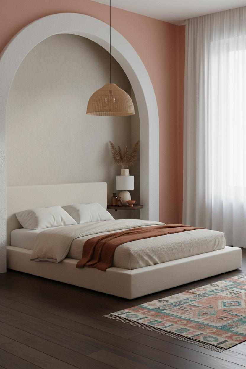Beach Bedroom Arched Alcove Coastal