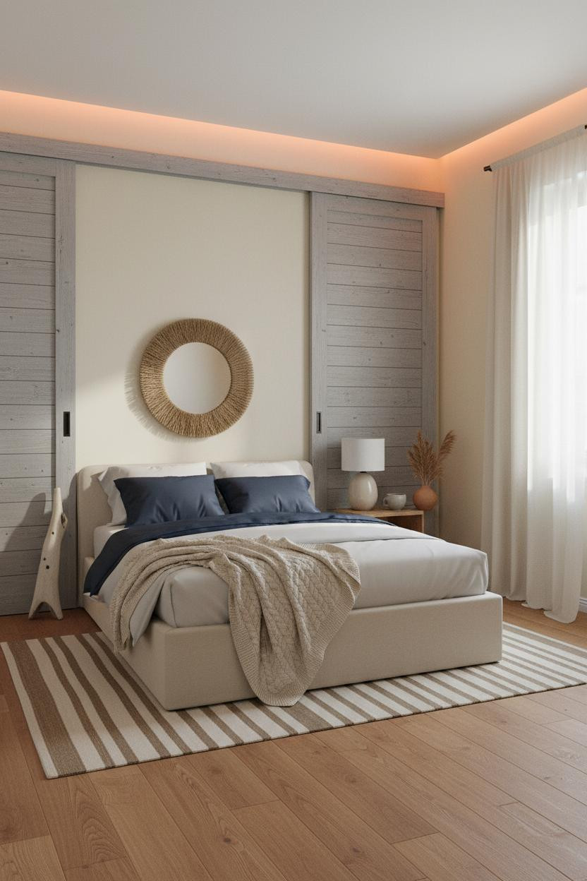 Beach Bedroom Barn Doors Coastal Teen