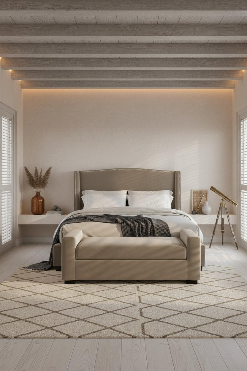 Beach House Bedroom Coastal Driftwood Beams