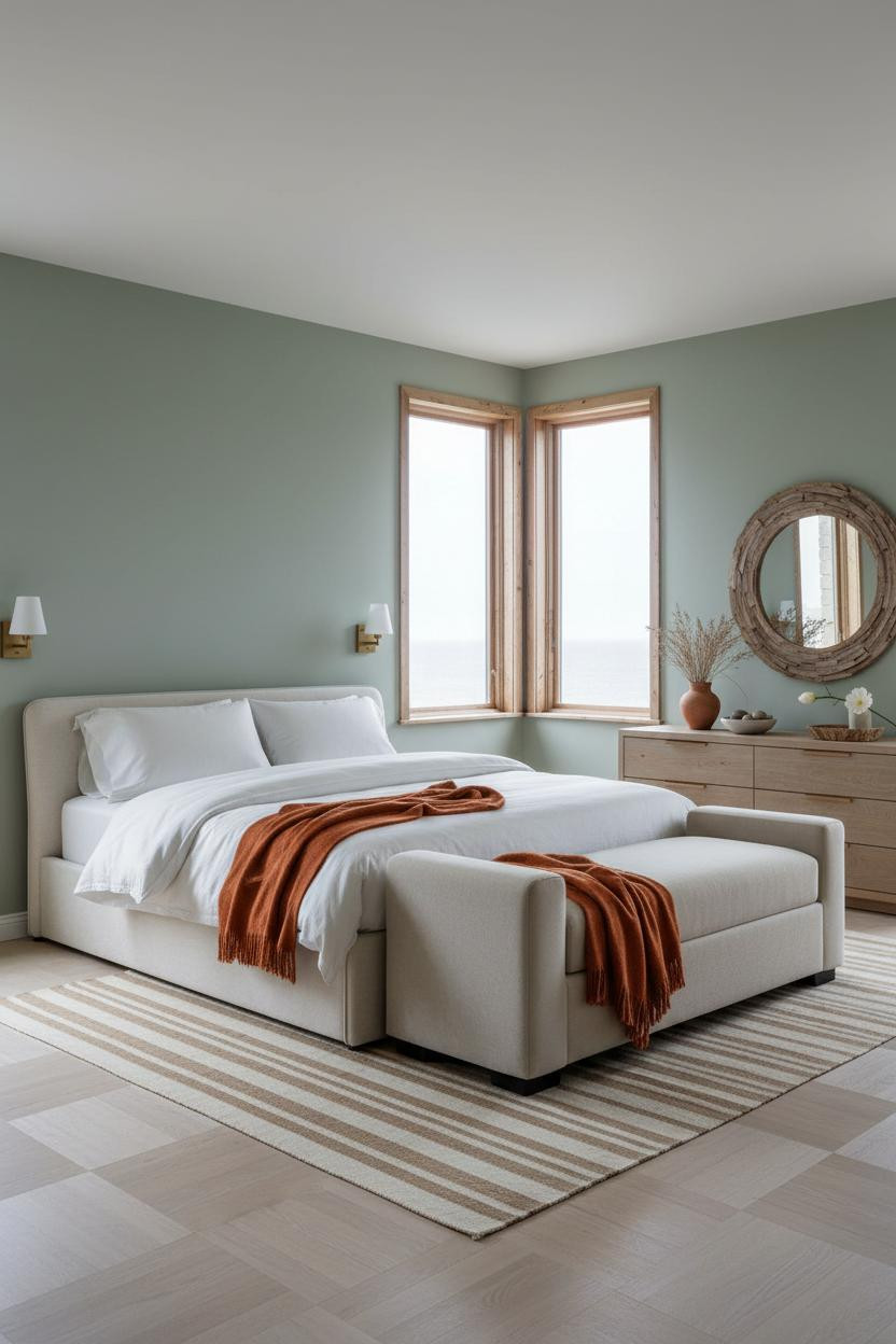 Beach House Bedroom Coastal Sage Driftwood