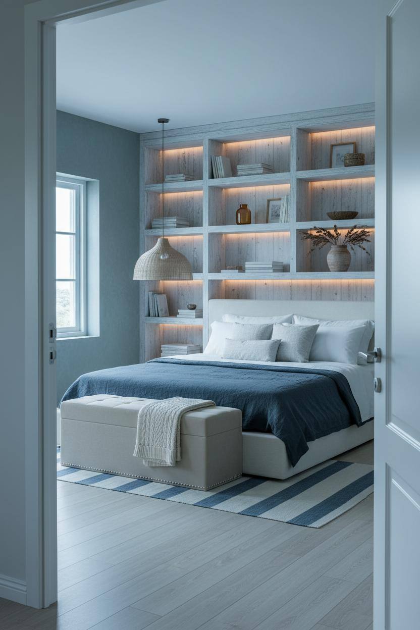 Beach House Bedroom Coastal Shelving