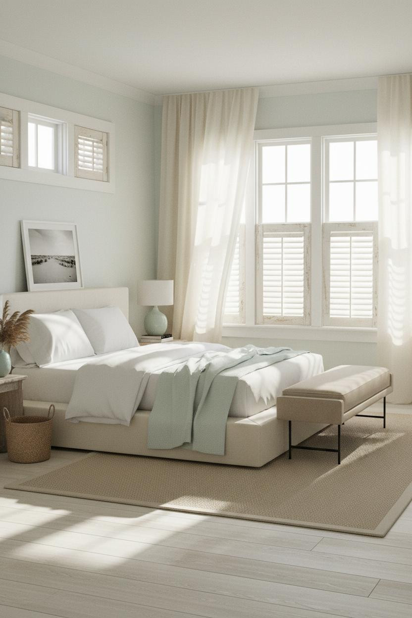 Beach House Bedroom Coastal Shutters
