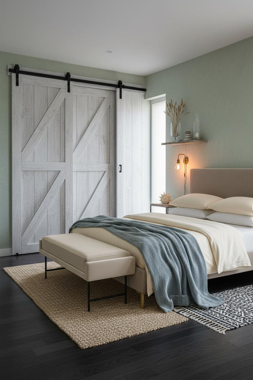 Beach House Bedroom Driftwood Barn Doors