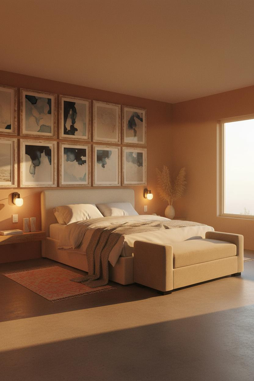 Beach House Bedroom Driftwood Gallery Wall